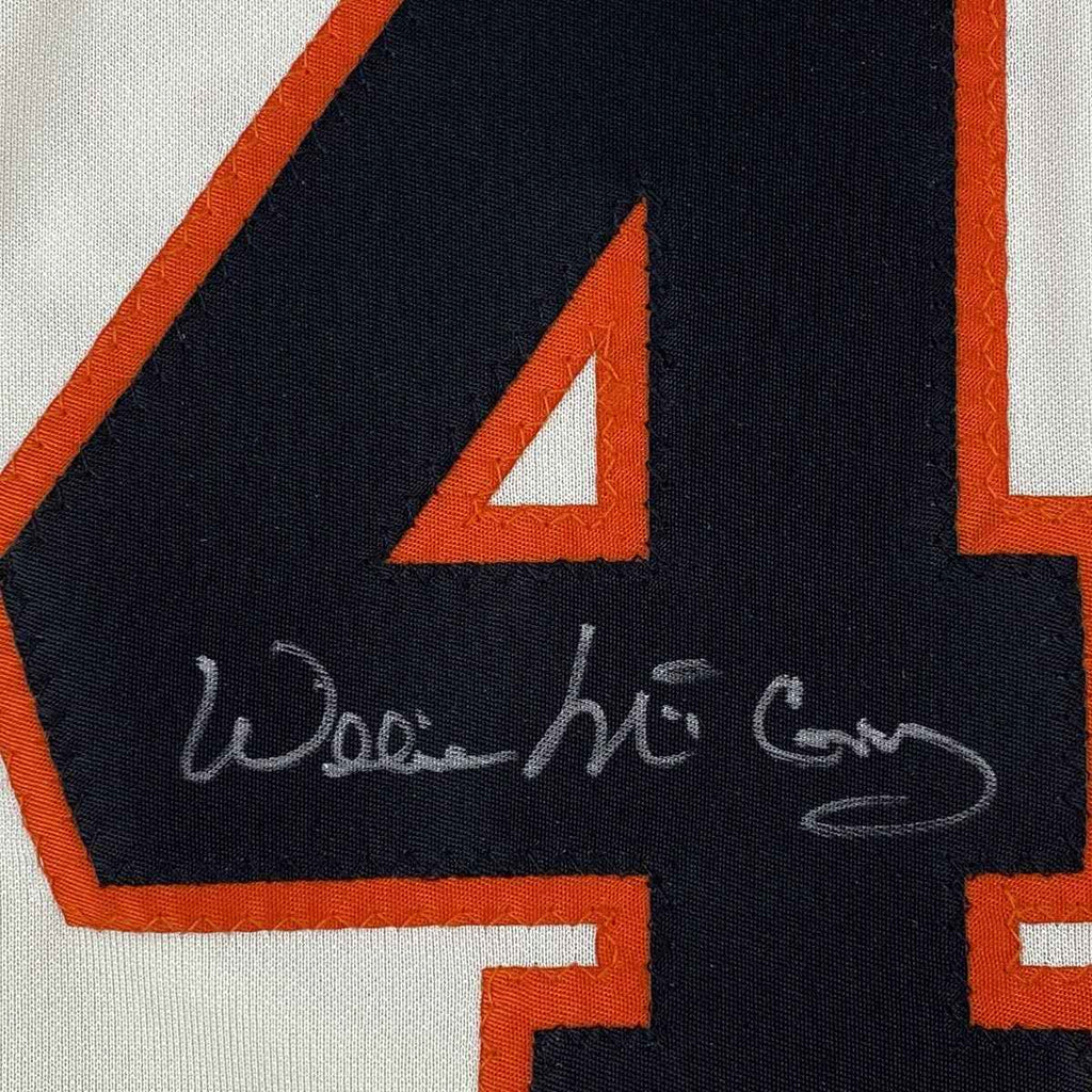 Autographed/Signed Willie McCovey San Francisco Cream Baseball Jersey JSA COA