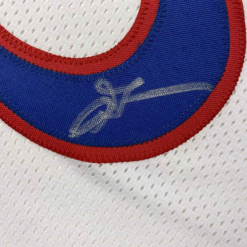 Autographed/Signed Allen Iverson Philadelphia White Retro Basketball Jersey JSA COA