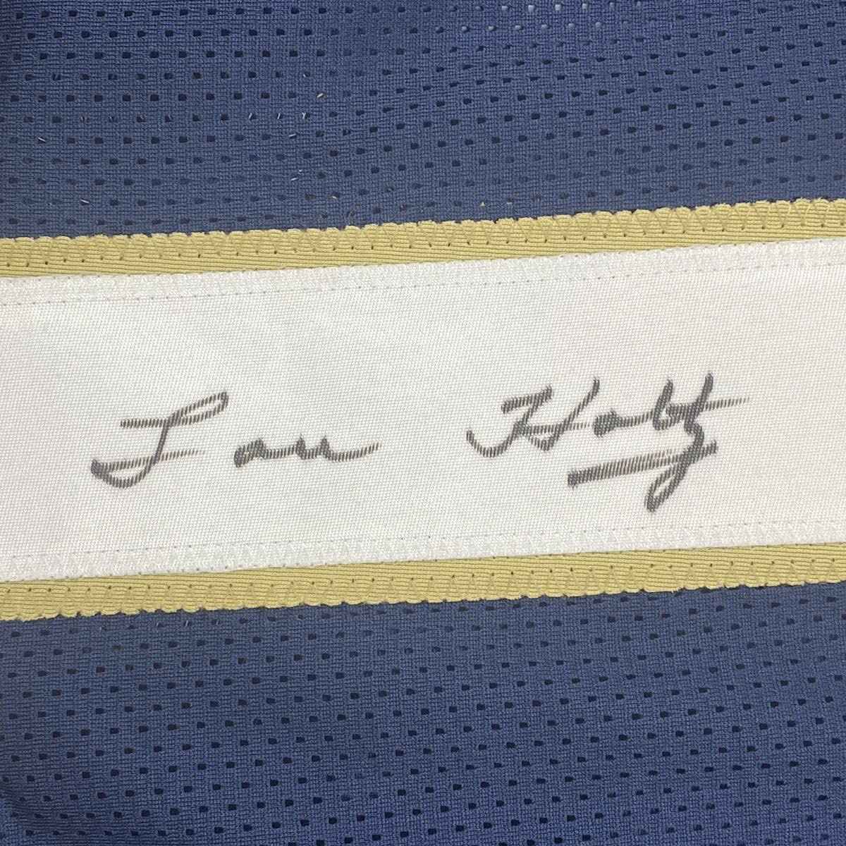 Autographed/Signed Lou Holtz Notre Dame Blue College Football Jersey JSA COA