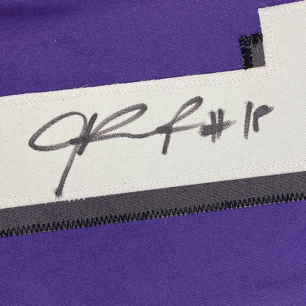 Framed Autographed/Signed Jalen Reagor 35x39 TCU Purple College Football Jersey Beckett BAS COA