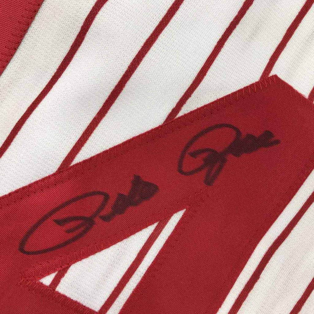 Autographed/Signed Pete Rose Cincinnati Pinstripe Baseball Jersey JSA COA