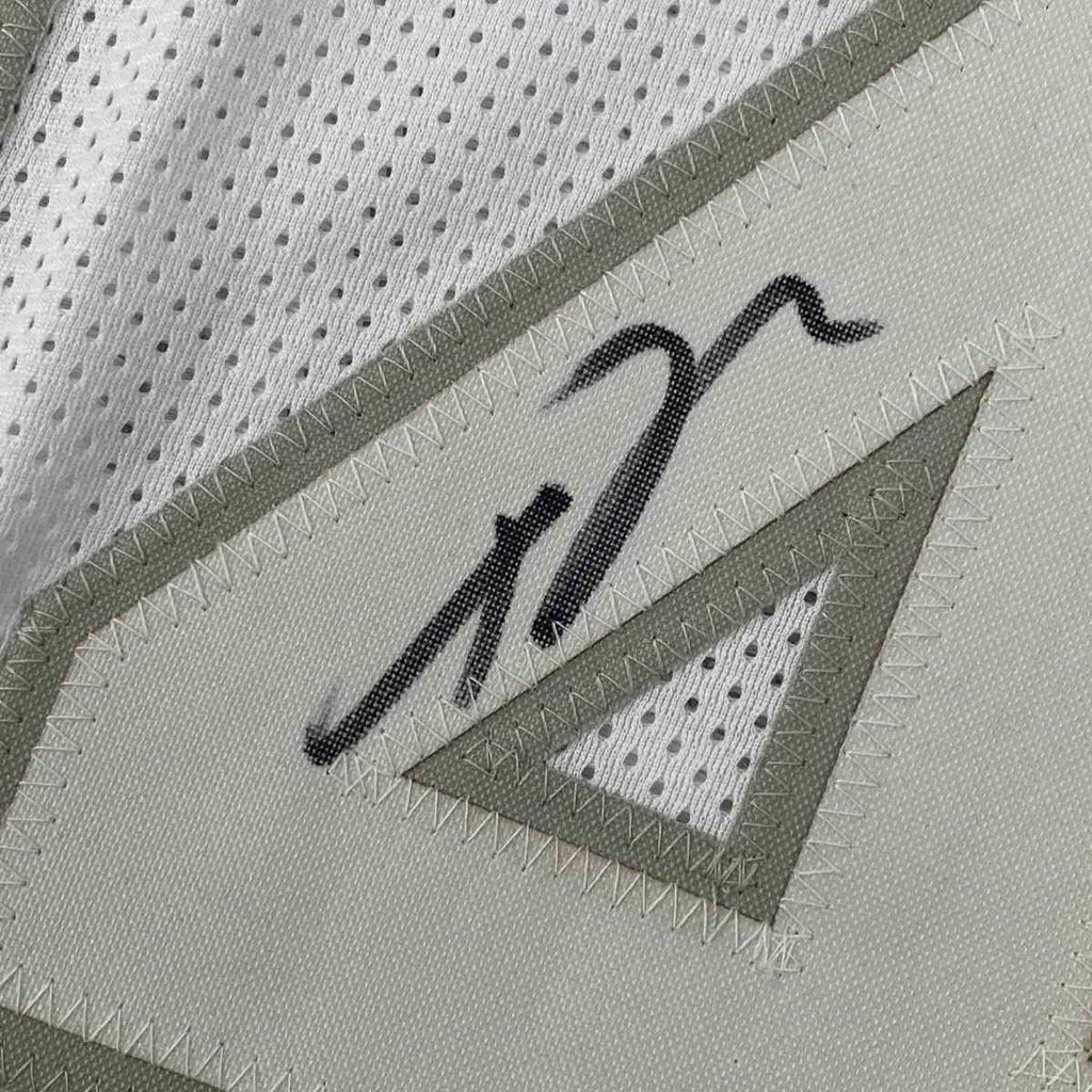Framed Autographed/Signed Giannis Antetokounmpo 35x39 Milwaukee White Ice Basketball Jersey JSA COA