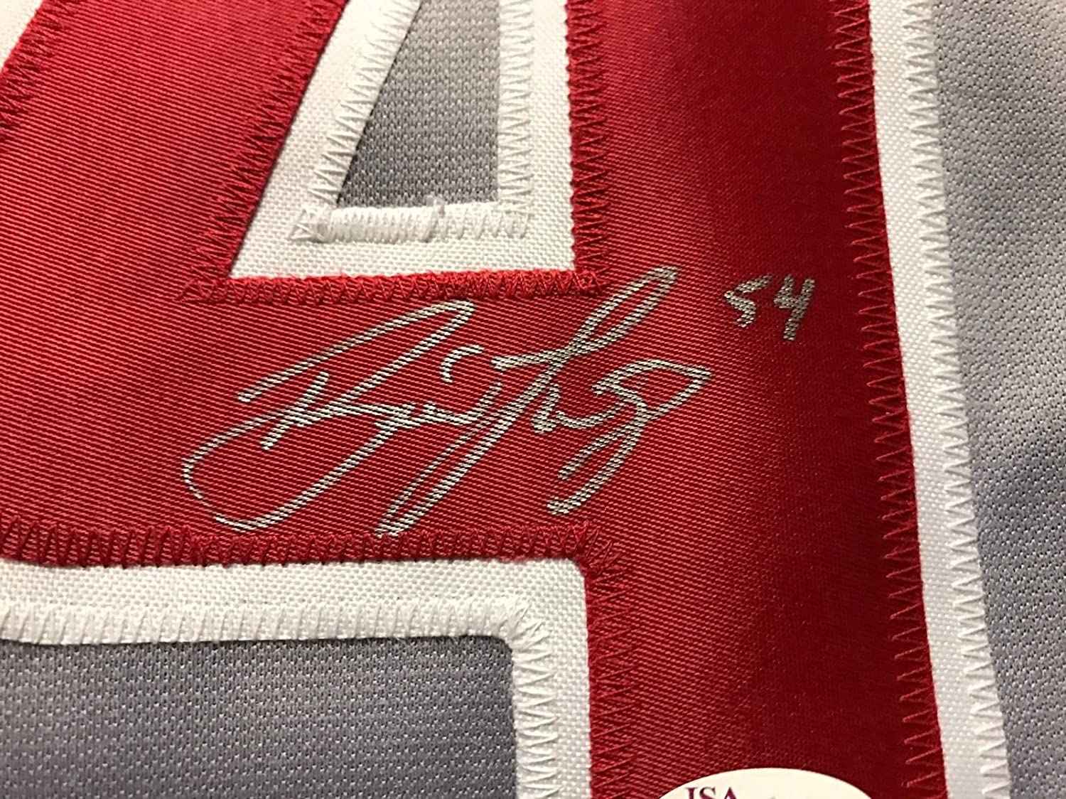 Framed Autographed/Signed Brad Lidge 35x39 Philadelphia Grey Baseball Jersey JSA COA