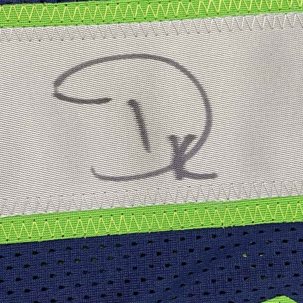 Autographed/Signed DK D.K. Metcalf Seattle Blue Football Jersey JSA COA #3