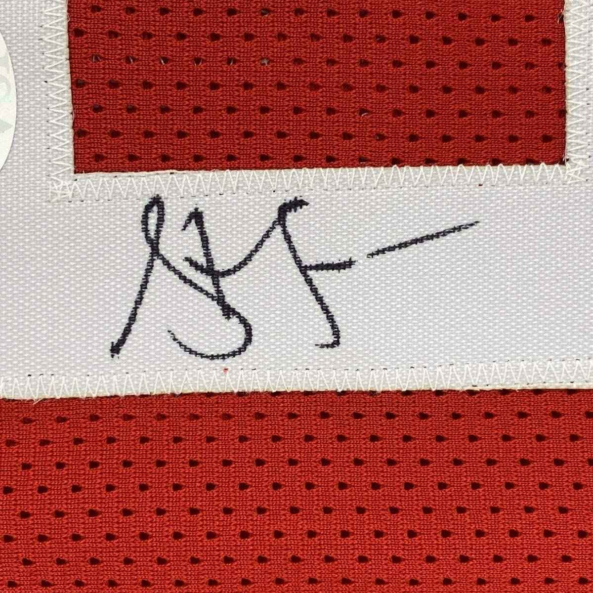 Autographed/Signed Steve Francis Houston Red Basketball Jersey JSA COA