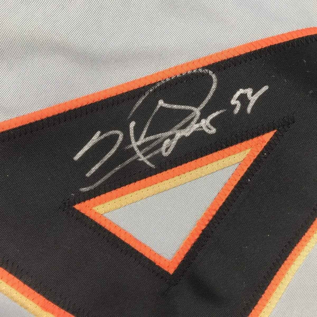 Framed Autographed/Signed Sergio Romo 35x39 San Francisco Grey Baseball Jersey JSA COA