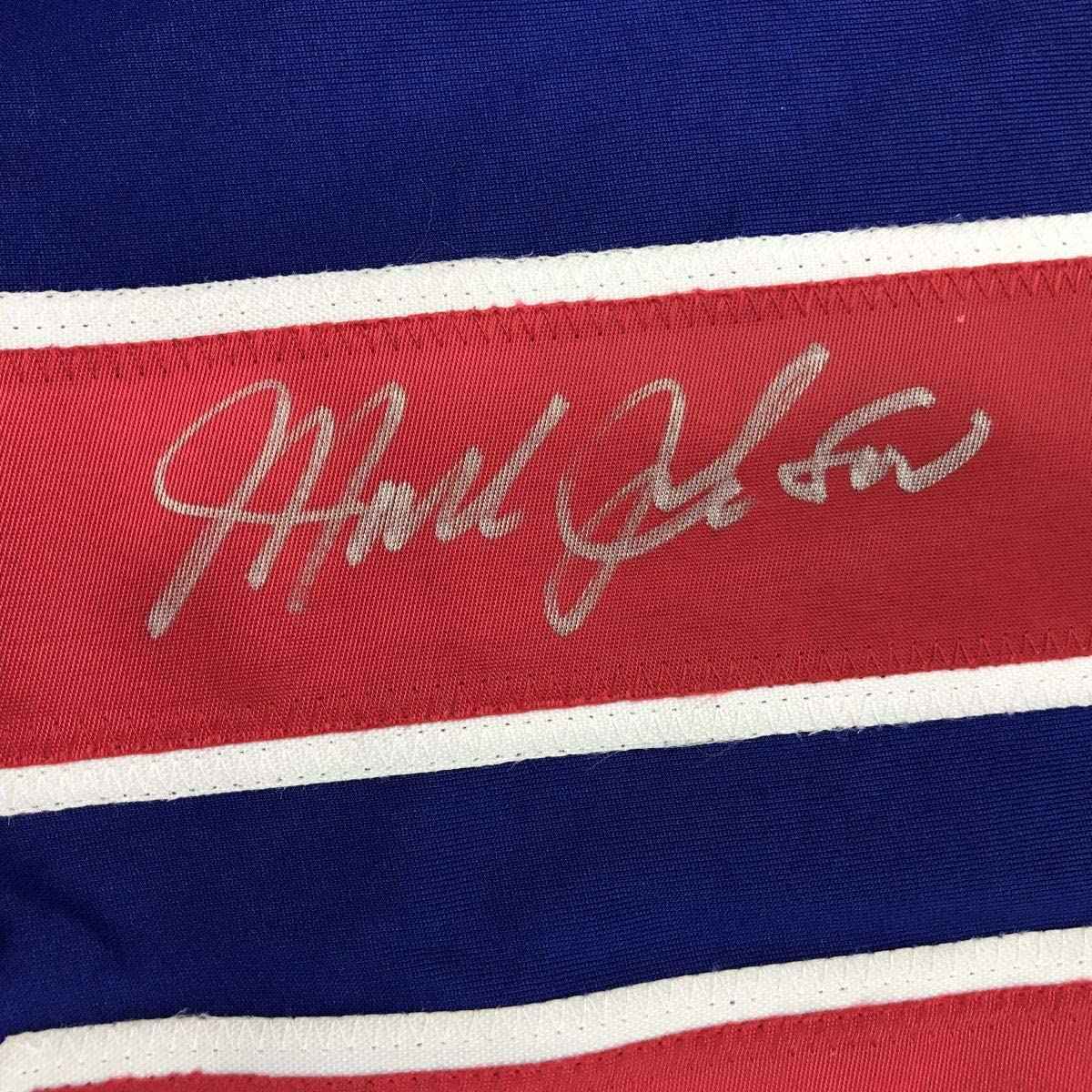 Autographed/Signed Mark Johnson Blue Team USA Miracle On Ice 1980 Olympics Hockey Jersey JSA COA