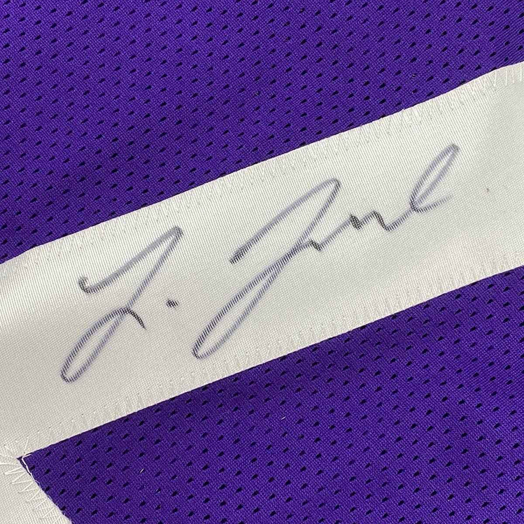 Framed Autographed/Signed Leonard Fournette 35x39 LSU Purple College Football Jersey JSA COA
