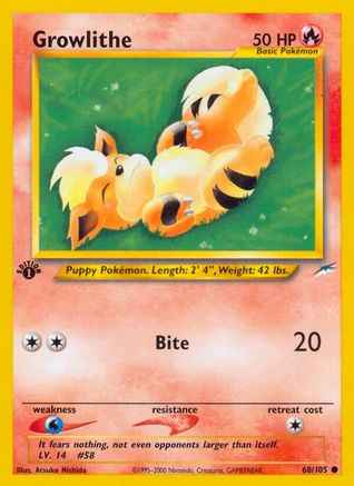 Growlithe 068/105 - Neo Destiny 1st Edition
