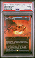 Graded 2023 Magic The Gathering Lord of the Rings The One Ring Scene Foil #451 Card PSA 9 Mint