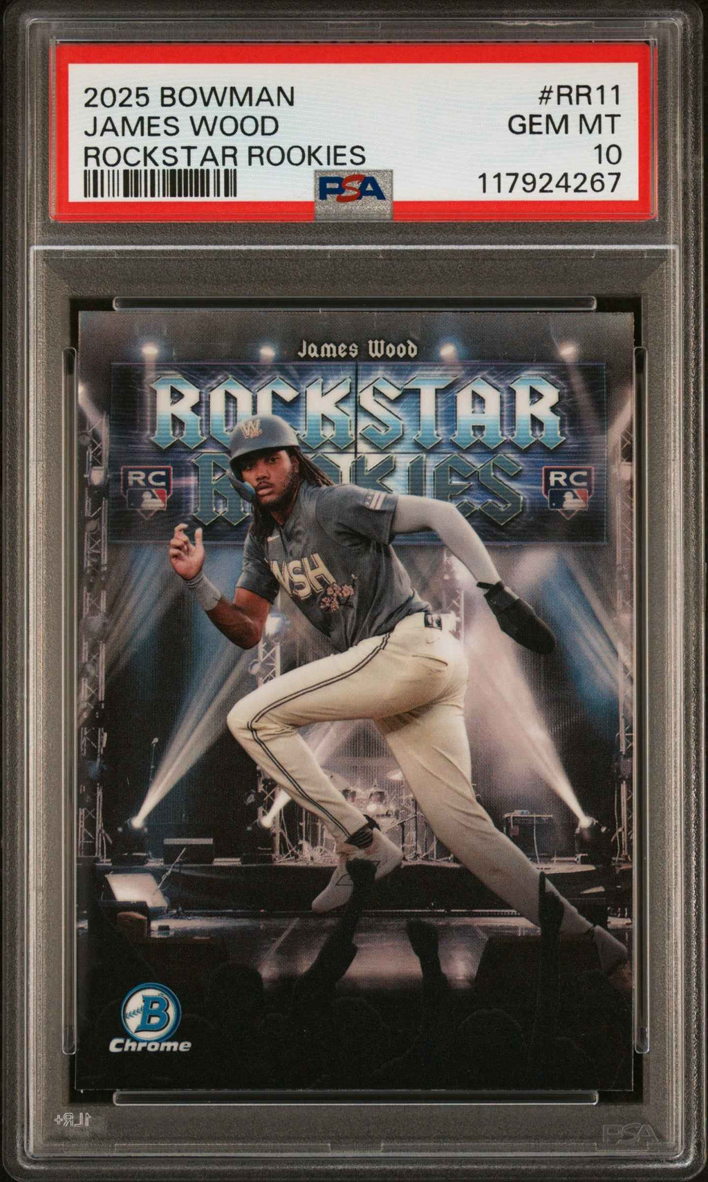 Graded 2025 Topps Bowman James Wood #RR11 Rockstar Rookies Rookie RC Baseball Card PSA 10 Gem Mint