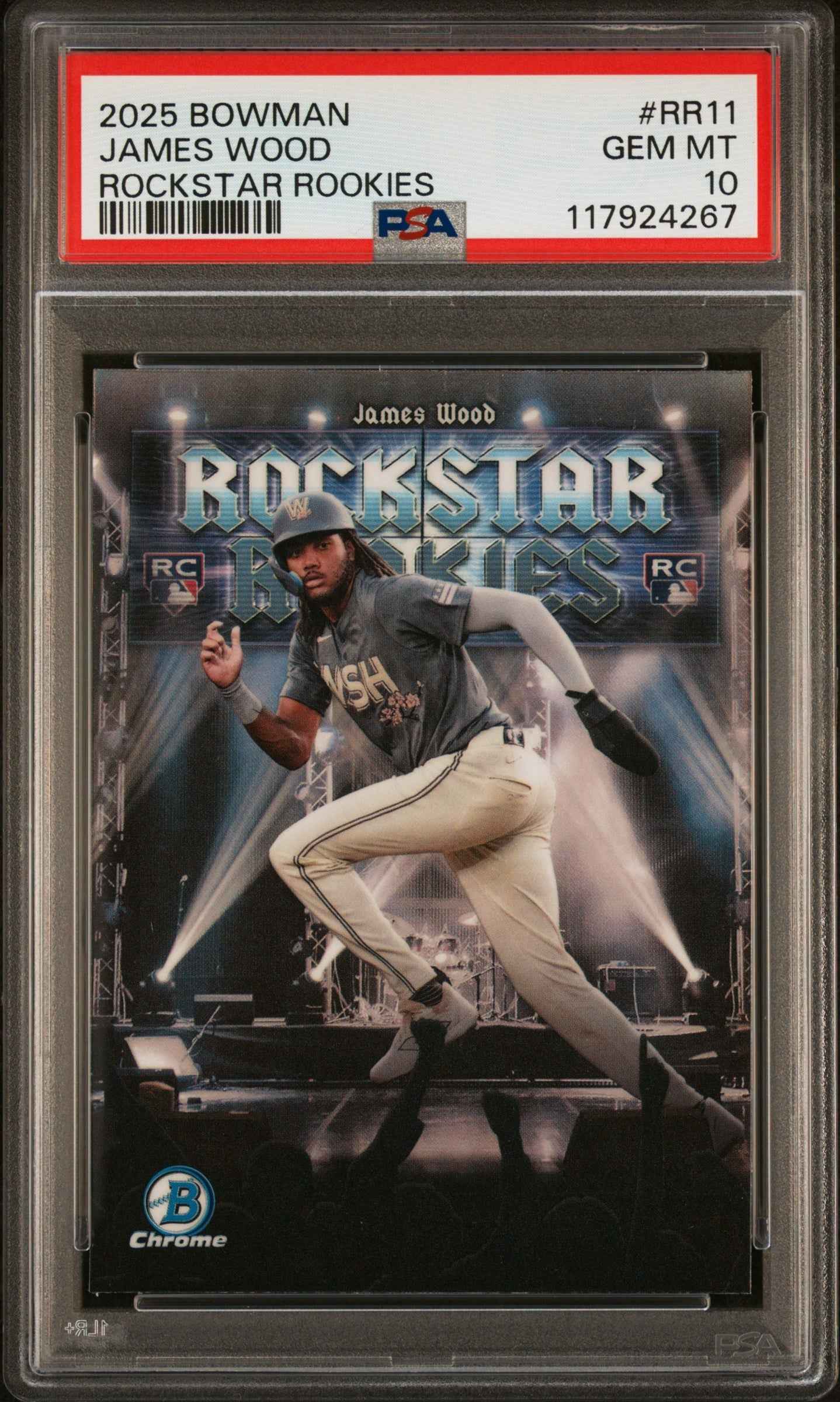 Graded 2025 Topps Bowman James Wood #RR11 Rockstar Rookies Rookie RC Baseball Card PSA 10 Gem Mint