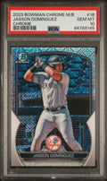 Graded 2023 Topps Bowman Chrome M/B Jasson Dominguez #18 Chrome Rookie RC Baseball Card PSA 10 Gem Mint