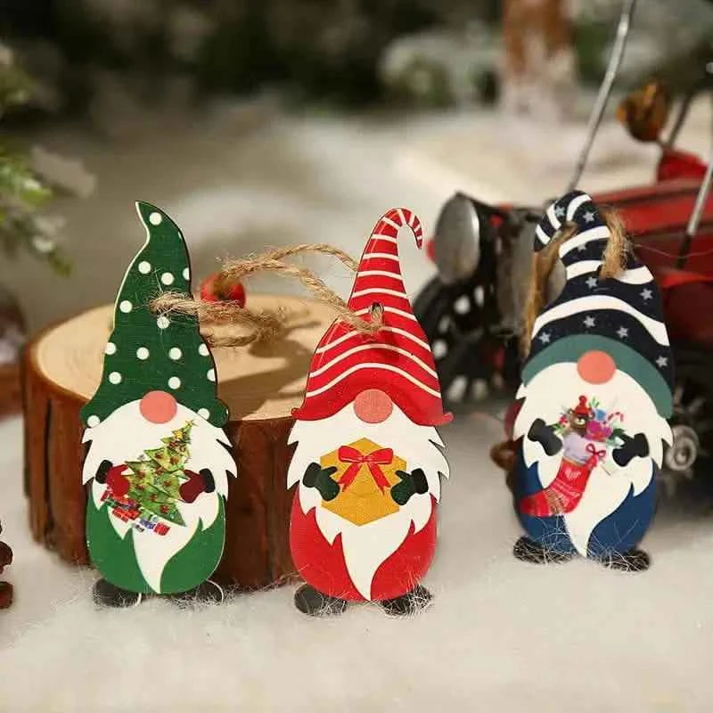 9-Pieces: Festive Christmas Wooden Hanging Box