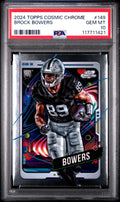 Graded 2024 Topps Cosmic Chrome Brock Bowers #149 Rookie RC Football Card PSA 10 Gem Mint
