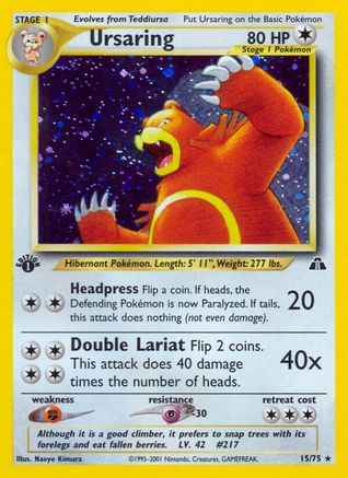 Ursaring 015/75 - Neo Discovery 1st Edition Holofoil
