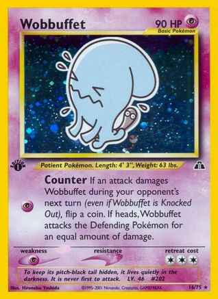 Wobbuffet 016/75 - Neo Discovery 1st Edition Holofoil