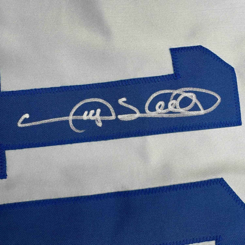 Framed Autographed/Signed Gary Sheffield 35x39 Los Angeles LA Grey Baseball Jersey JSA COA