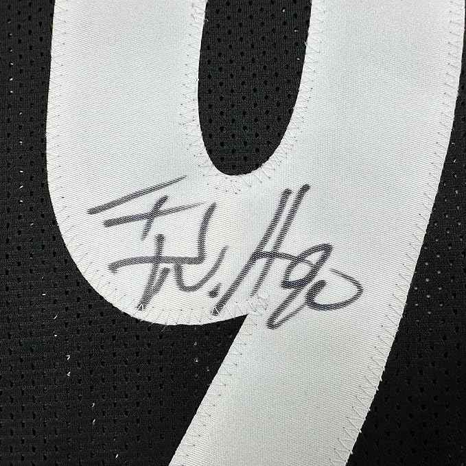 Framed Autographed/Signed T.J. Watt 35x39 Pittsburgh Black Football Jersey Beckett BAS COA