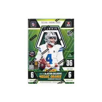 2025 Panini Mosaic Football 6-Pack Blaster Box (Mosaic Orange Parallels) (Green Box)