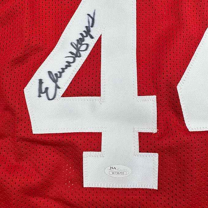 Framed Autographed/Signed Elvin Hayes 35x39 Houston Red Basketball Jersey JSA COA