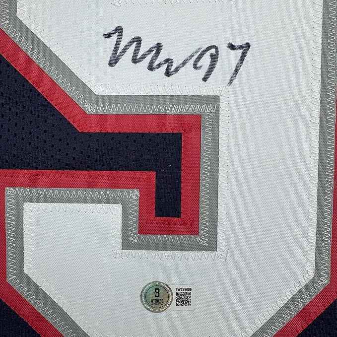 Framed Autographed/Signed Milton Williams 35x39 New England Blue Football Jersey Beckett BAS COA