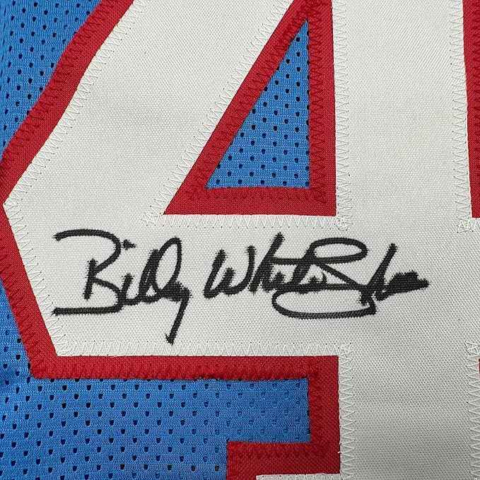 Framed Autographed/Signed Billy White Shoes Johnson 35x39 Tennessee Retro Light Blue Football Jersey JSA COA