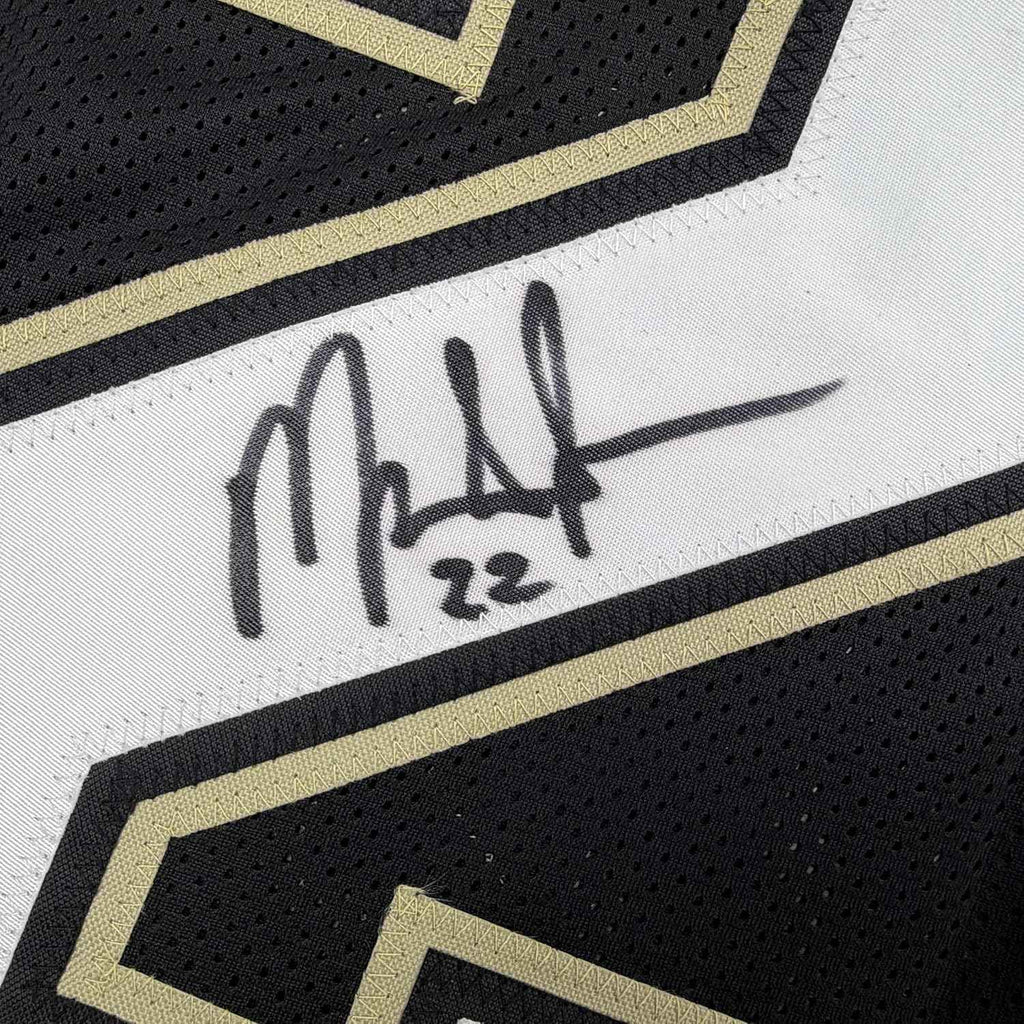 Framed Autographed/Signed Mark Ingram II 35x39 New Orleans Black Alternate Football Jersey JSA COA