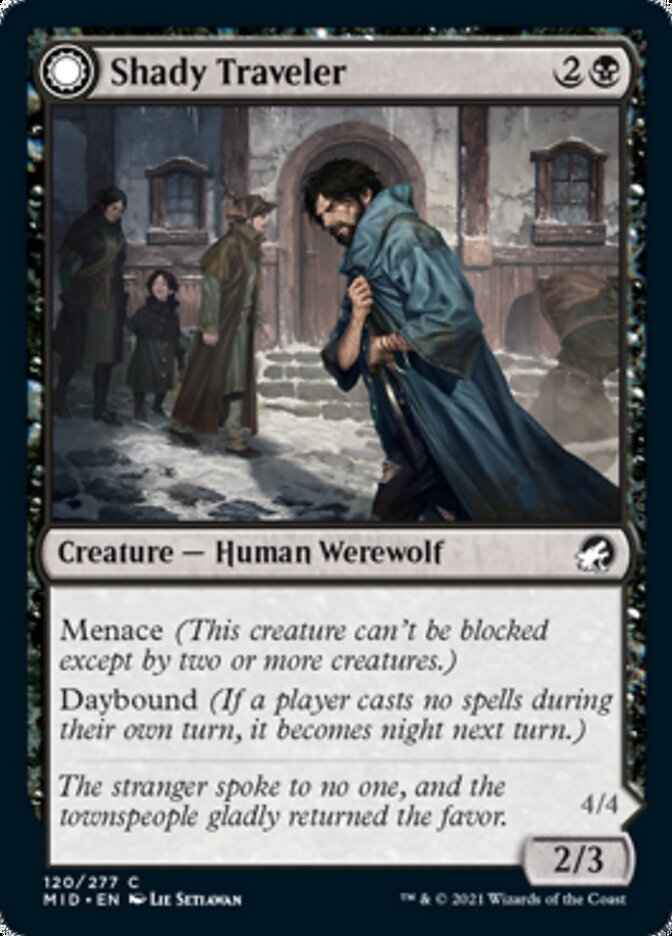 Shady Traveler // Stalking Predator (MID-120) - Innistrad: Midnight Hunt: (Double Faced Transform)