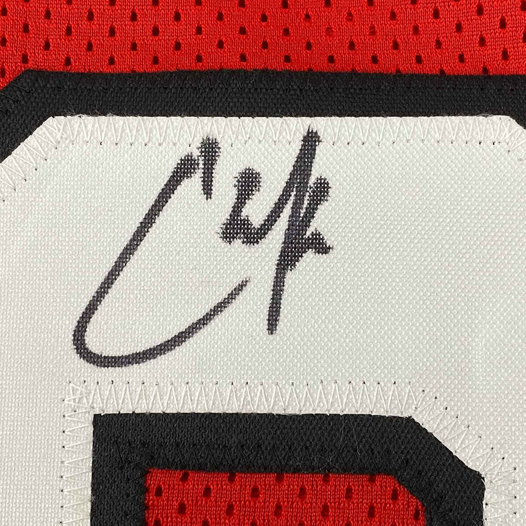 Framed Autographed/Signed Chase Edmonds 35x39 Arizona Red Football Jersey JSA COA
