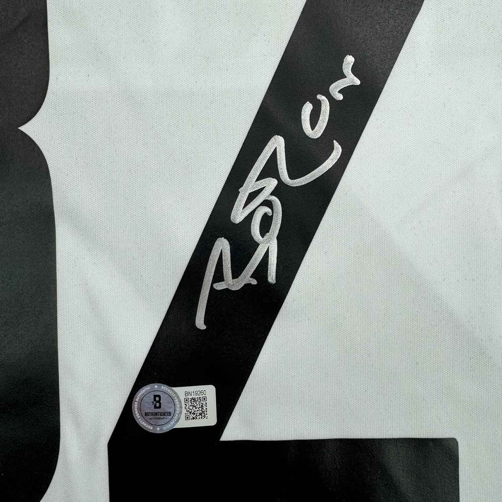 Framed Autographed/Signed Christian Vieri 35x39 Inter Milan White Soccer Futbol Jersey Beckett BAS COA