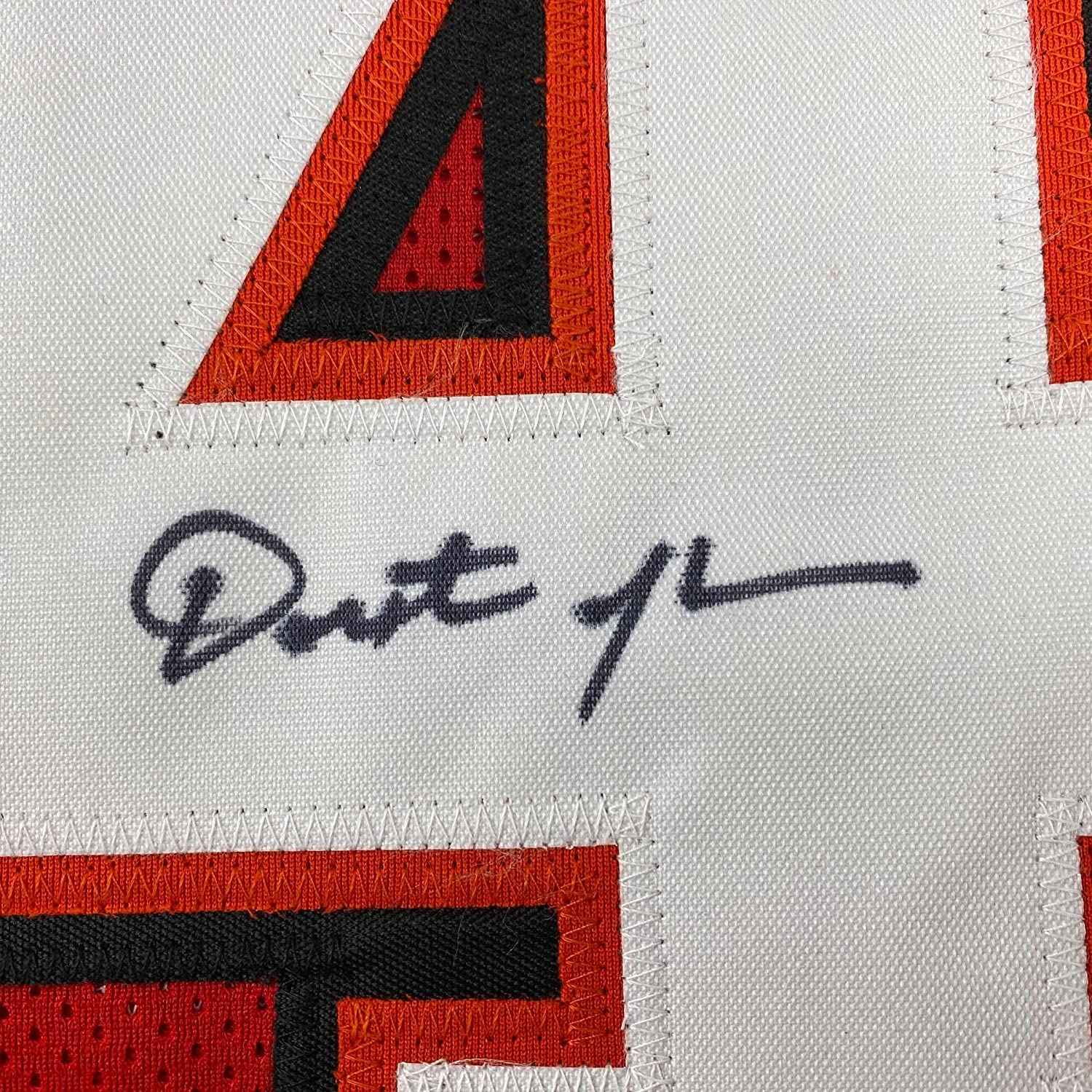 Framed Autographed/Signed Dexter Jackson 35x39 Tampa Bay Red Football Jersey JSA COA