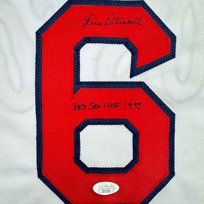 Framed Autographed/Signed Rico Petrocelli 35x39 HOF 1999 Boston White Baseball Jersey JSA COA