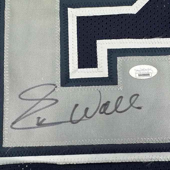 Framed Autographed/Signed Everson Walls 35x39 Dallas Blue Football Jersey JSA COA