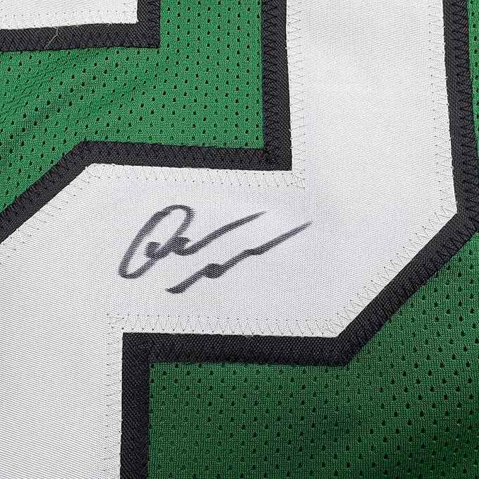 Framed Autographed/Signed Quinyon Mitchell 35x39 Philadelphia Kelly Green Football Jersey JSA COA