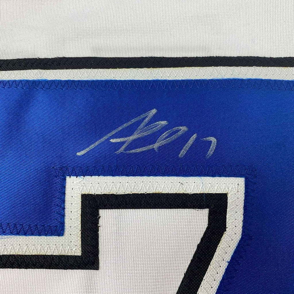 Framed Autographed/Signed Alex Killorn 35x39 Tampa Bay White Hockey Jersey JSA COA