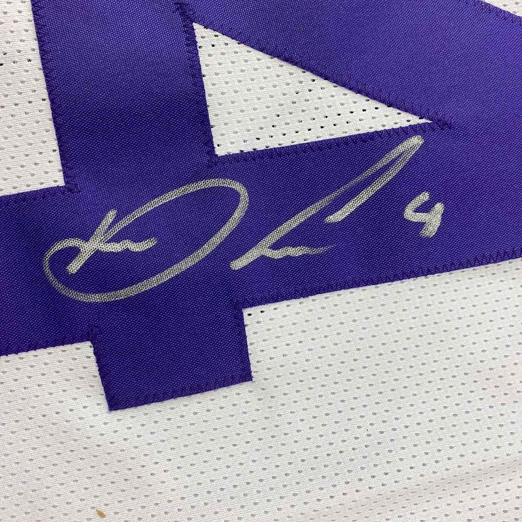 Framed Autographed/Signed Dalvin Cook #4 35x39 Minnesota White Football Jersey Beckett BAS COA