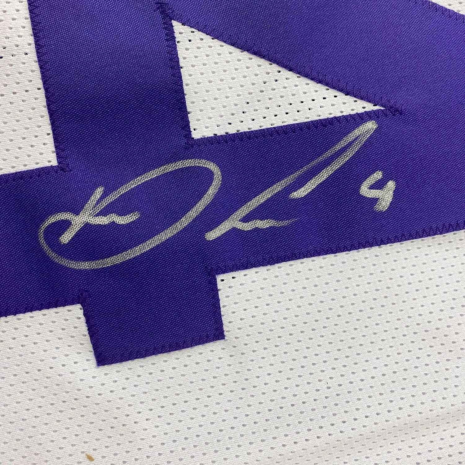 Framed Autographed/Signed Dalvin Cook #4 35x39 Minnesota White Football Jersey Beckett BAS COA