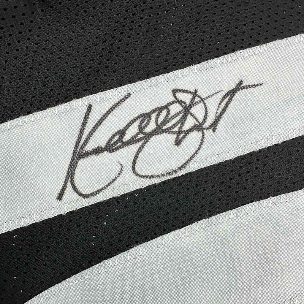 Framed Autographed/Signed Kordell Stewart 35x39 Pittsburgh Black Football Jersey Beckett BAS COA