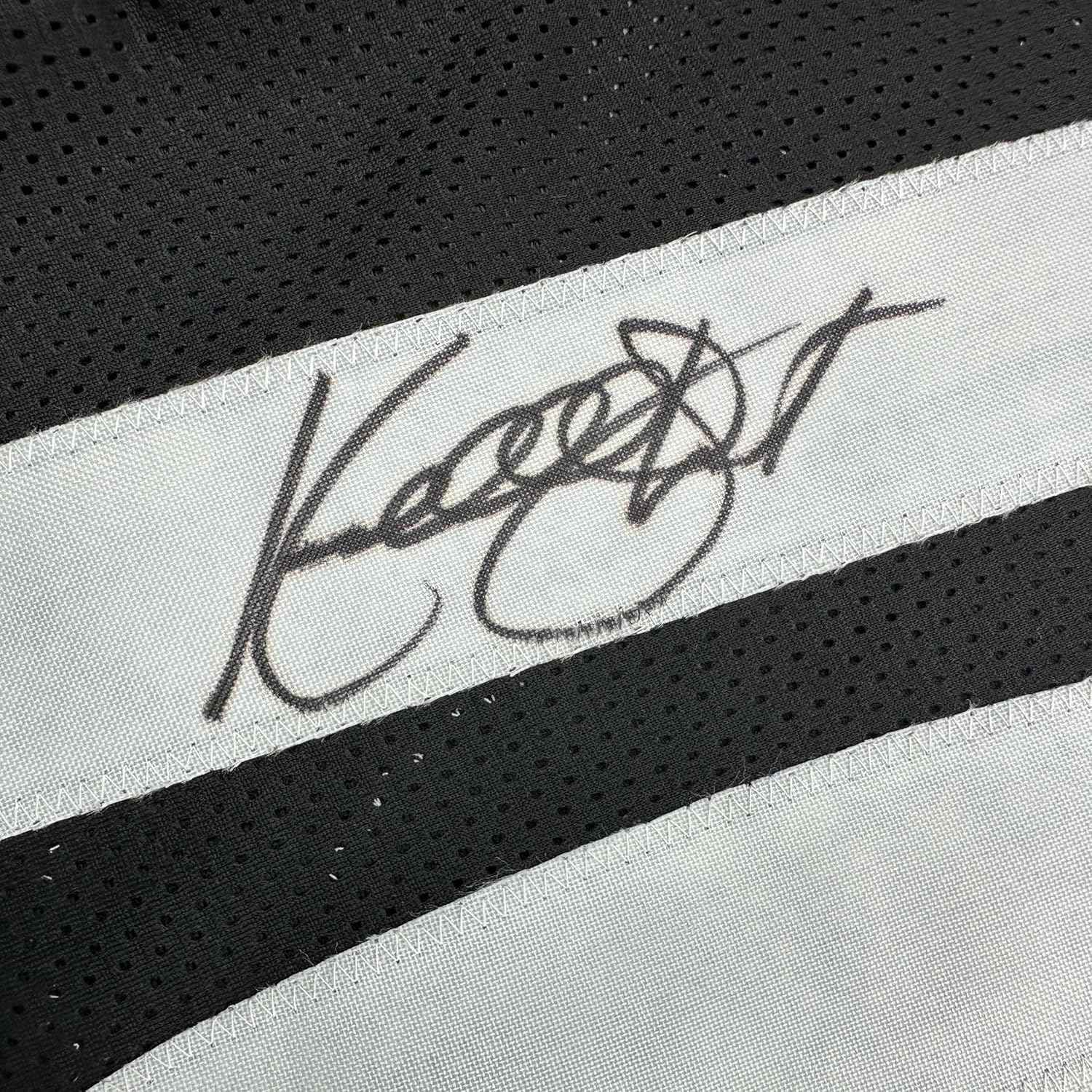 Framed Autographed/Signed Kordell Stewart 35x39 Pittsburgh Black Football Jersey Beckett BAS COA