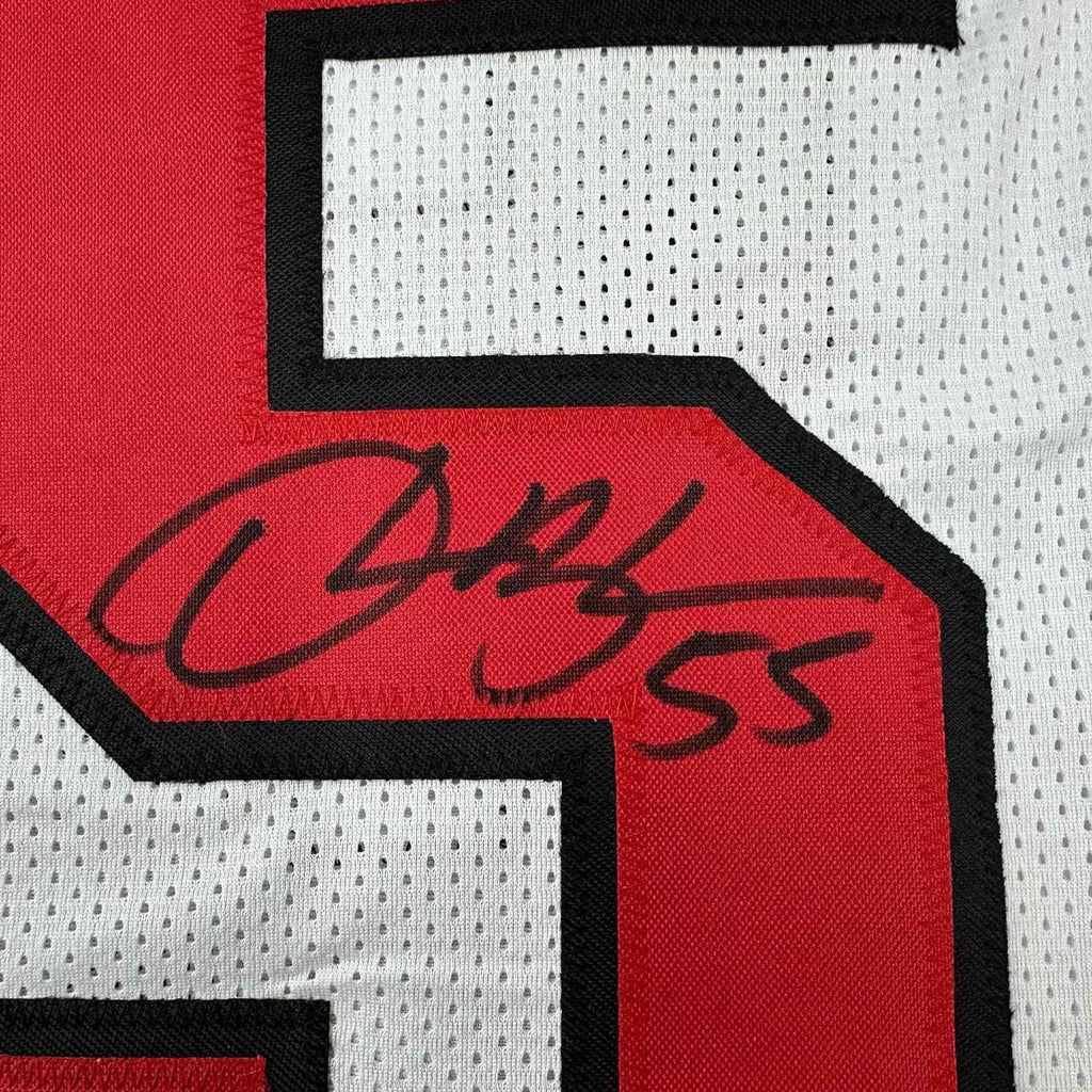 Framed Autographed/Signed Derrick Brooks 35x39 Tampa Bay White Football Jersey JSA COA