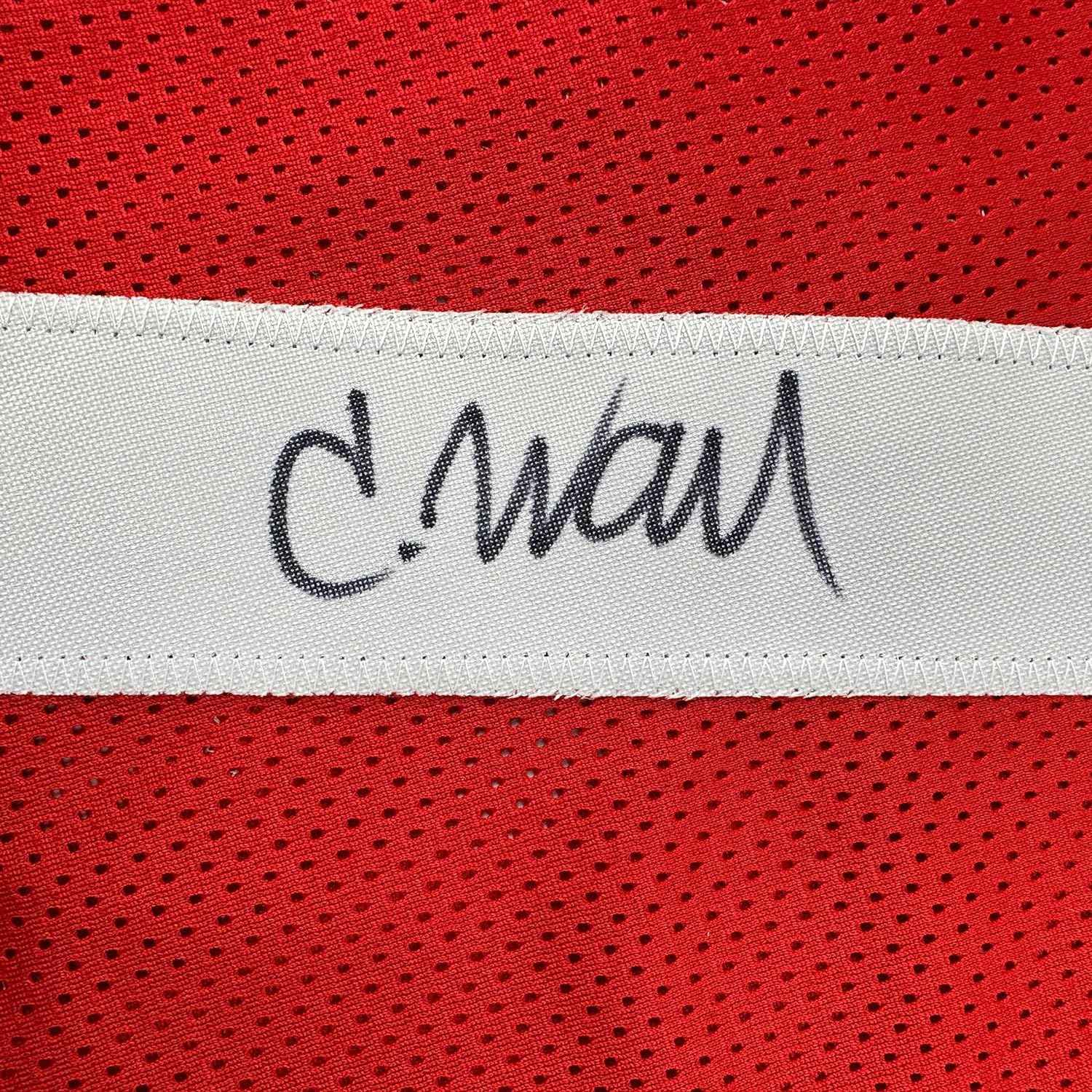 Framed Autographed/Signed Charvarius Ward 35x39 San Francisco Red Football Jersey Beckett BAS COA