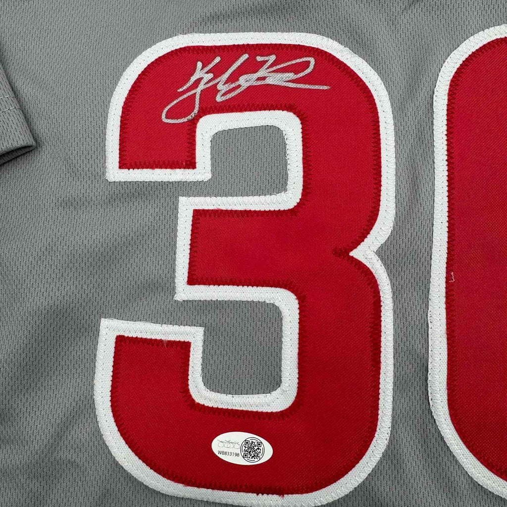 Framed Autographed/Signed Kyle Tucker 35x39 Chicago Grey Baseball Jersey JSA COA