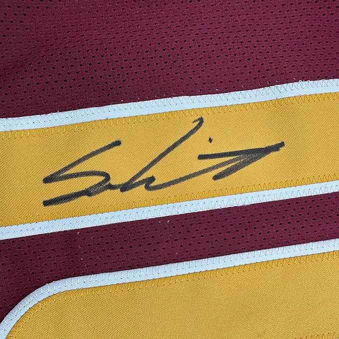 Framed Autographed/Signed Sam Leavitt 35x39 Arizona State Maroon College Football Jersey Beckett BAS COA