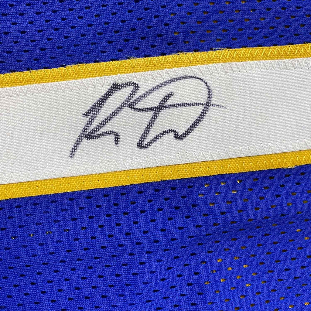 Framed Autographed/Signed Ron Artest Metta World Peace 35x39 Indiana Blue #91 Basketball Jersey Beckett BAS COA