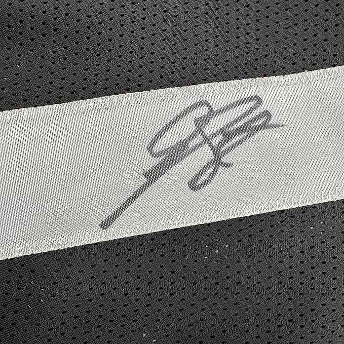 Framed Autographed/Signed Geno Smith 35x39 Oakland Black Football Jersey Beckett BAS COA