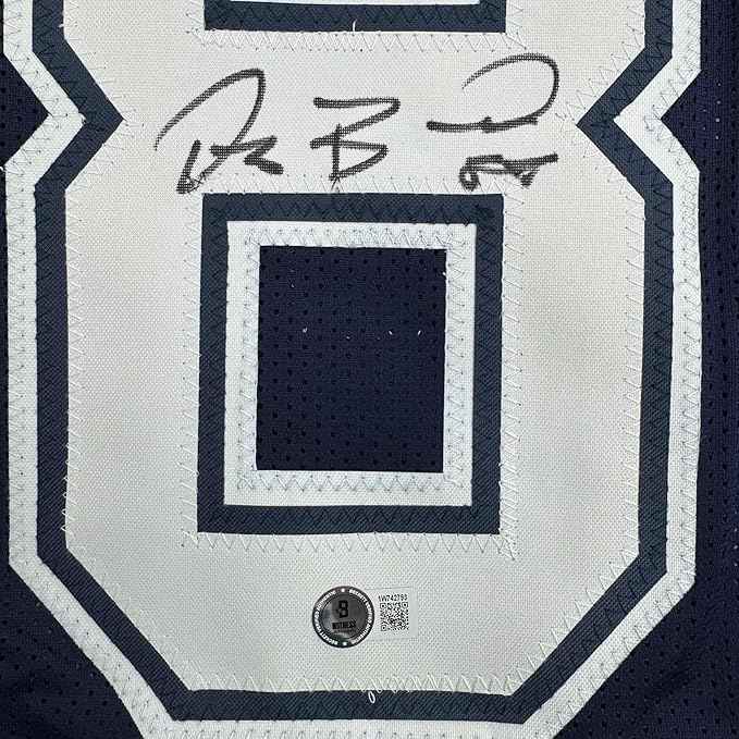 Framed Autographed/Signed Dez Bryant 35x39 Dallas Blue Football Jersey Beckett BAS COA