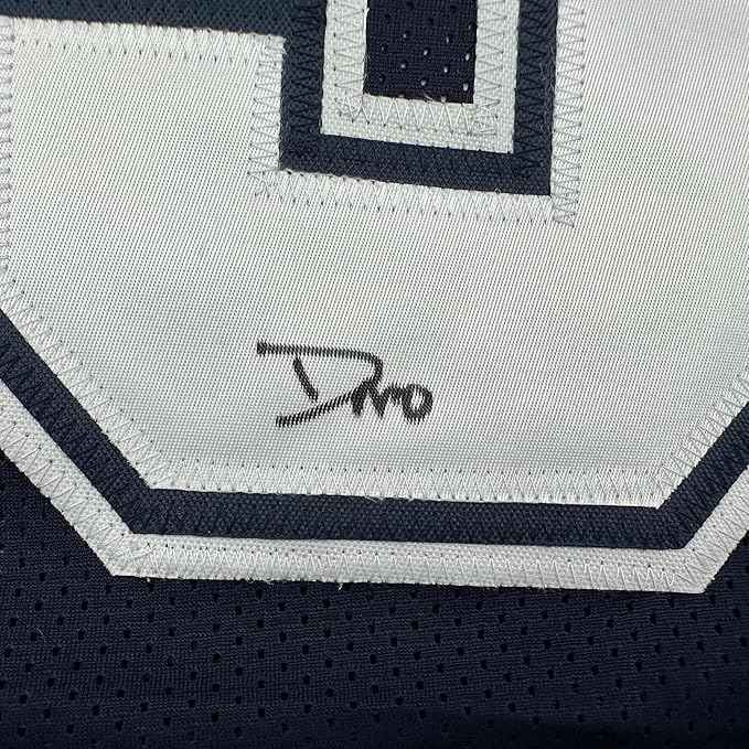 Framed Autographed/Signed DeMarvion 35x39 Overshown Dallas Blue Football Jersey JSA COA