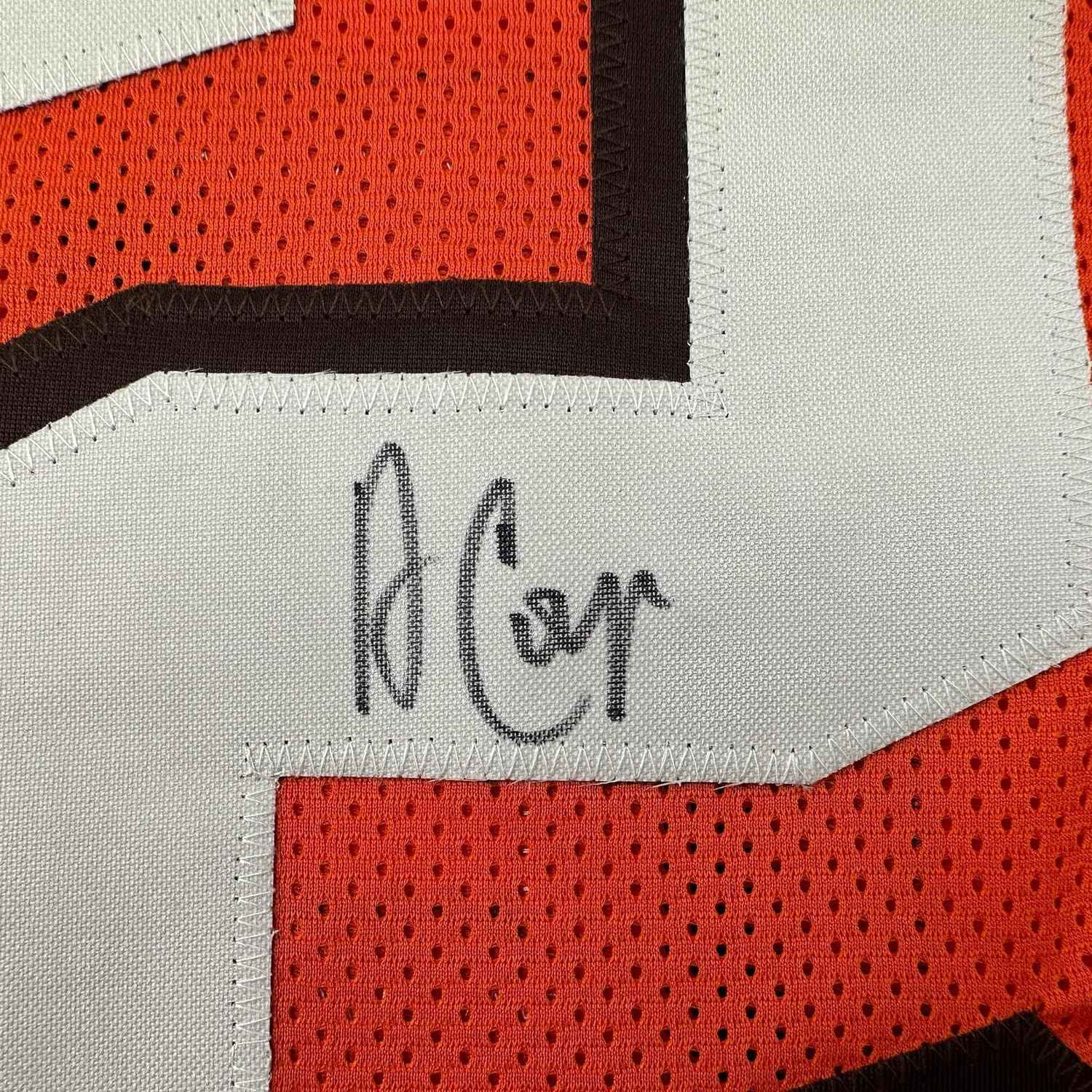 Framed Autographed/Signed Amari Cooper 35x39 Cleveland Orange Football Jersey JSA COA