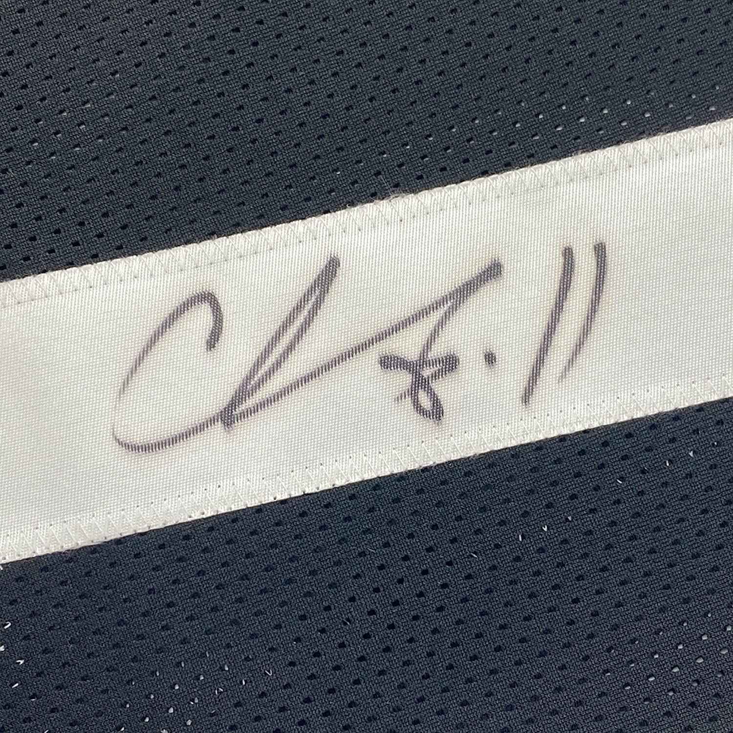 Framed Autographed/Signed Chase Claypool 35x39 Pittsburgh Black Football Jersey Beckett BAS COA